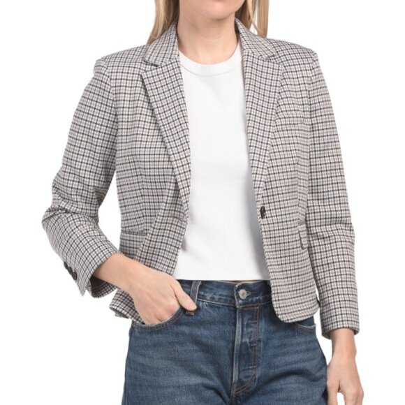 THEORY Micro Houndstooth Pattern Blazer - Picture 2 of 3